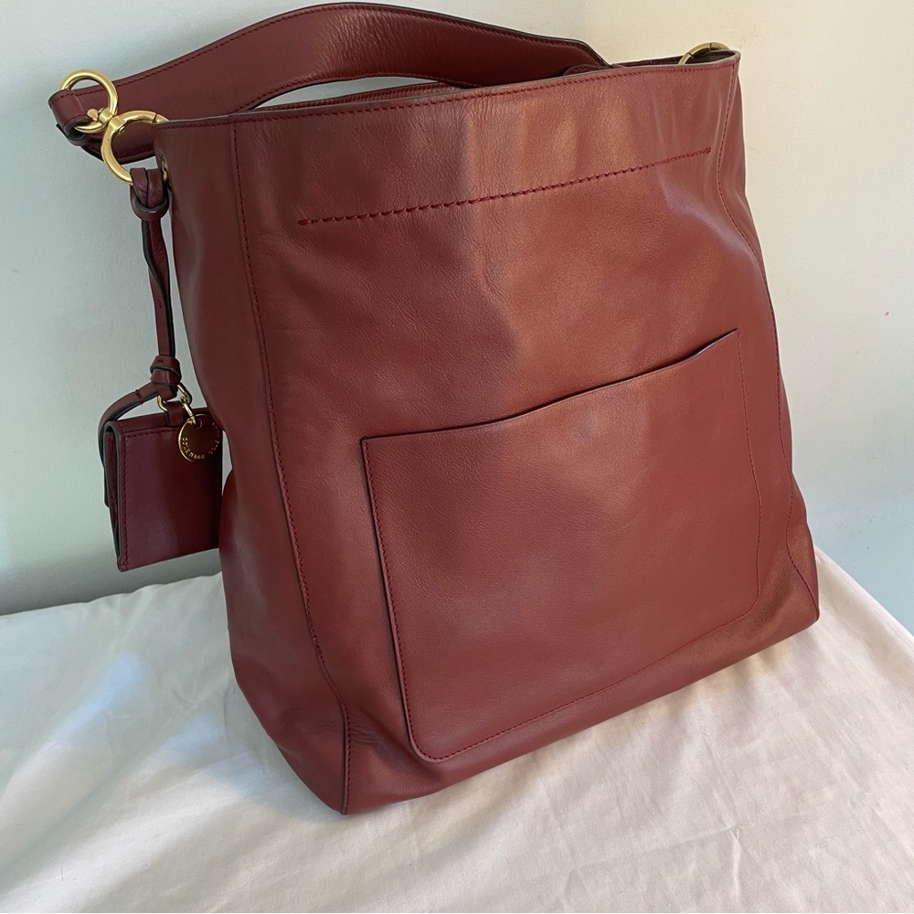 Cole Haan Elegant Leather Shoulder Bag in Rich Brown With Dust Bag